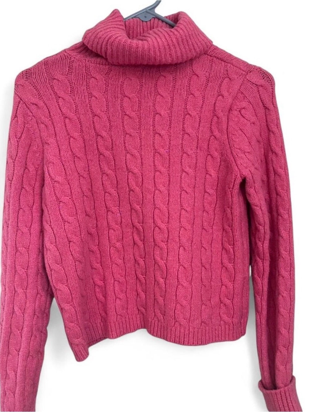 Jessica Simpson Hot Pink Cable Turtleneck Sweater